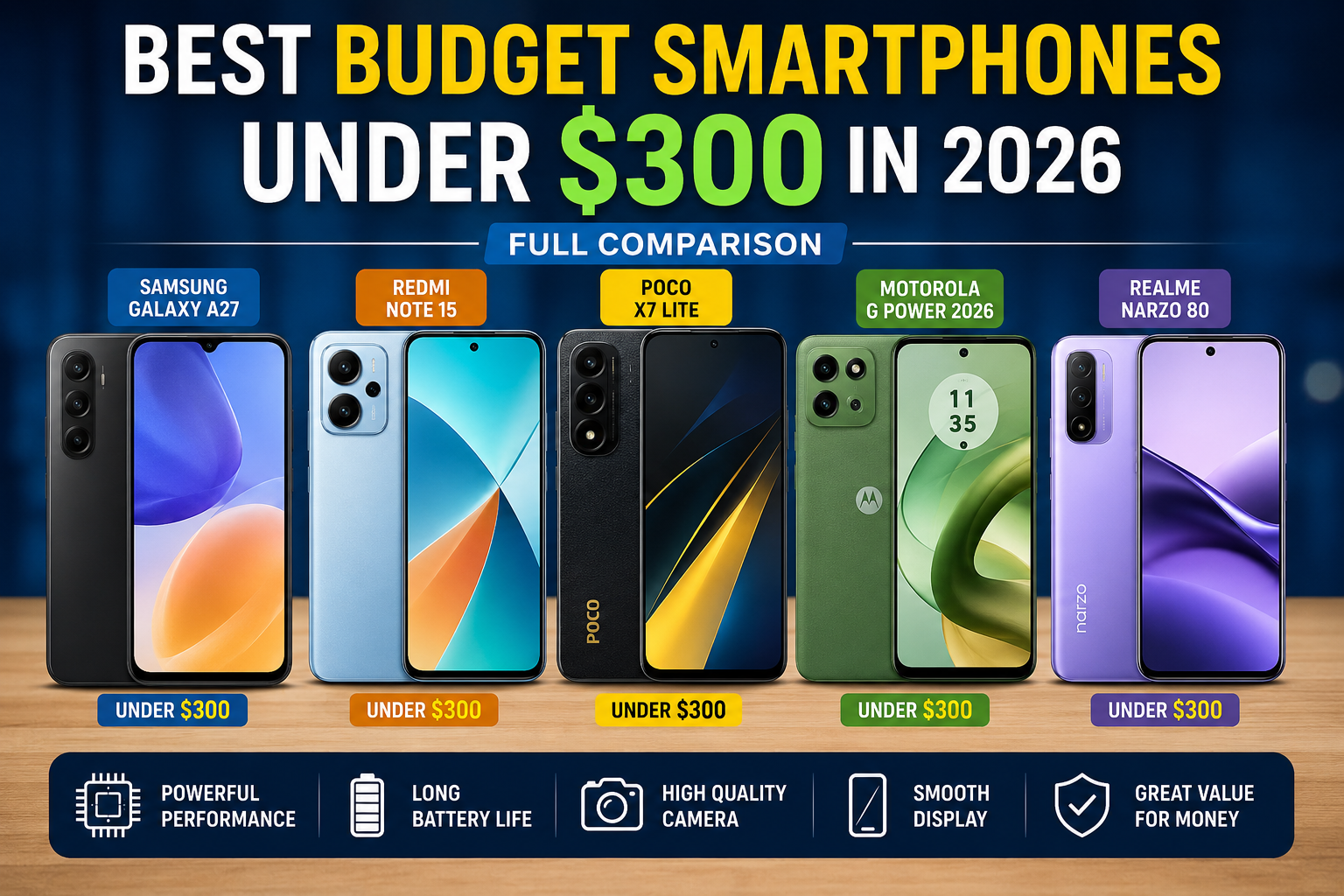Best Budget Smartphones Under $300 in 2026